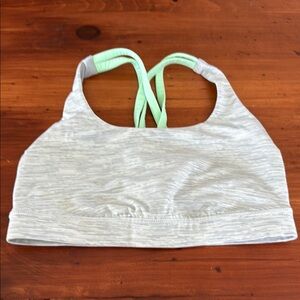 Lululemon Athletica Gray and Green Sports Bra